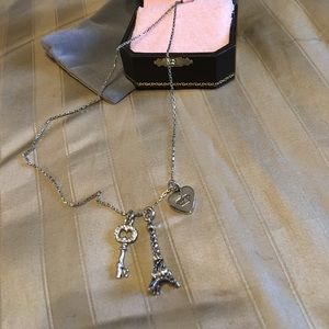 Juicy couture heart key Eiffel Tower necklace